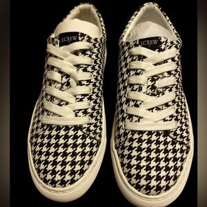 J.Crew Black and White Houndstooth Sneakers